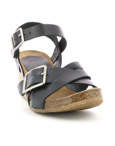 Sandales en Cuir Spainstrap noires - Talon 7 cm