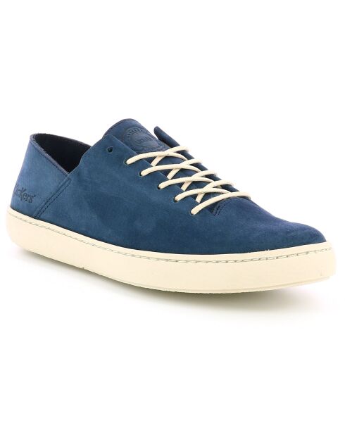 Sneakers en Velours de Cuir Rebeki marine