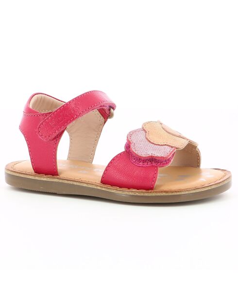 Sandales en Cuir Dyastar rose foncé