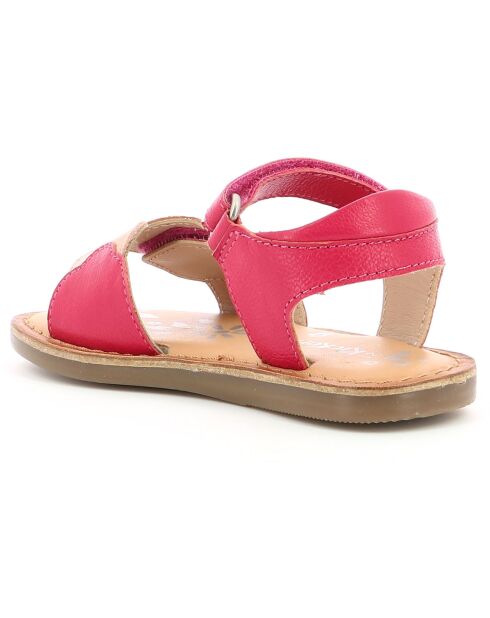 Dunkelrosa Dyastar Ledersandalen