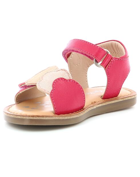 Sandales en Cuir Dyastar rose foncé