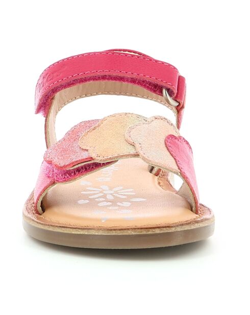 Sandales en Cuir Dyastar rose foncé