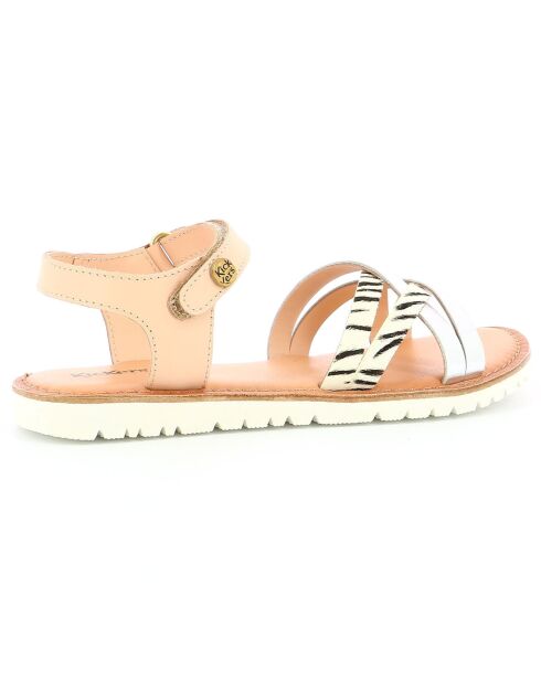 Betere nieuwe zilveren leren sandalen met zebra
