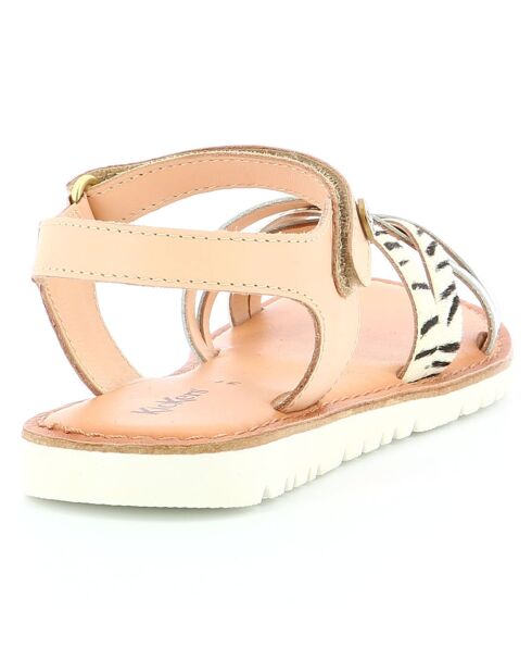 Betere nieuwe zilveren leren sandalen met zebra