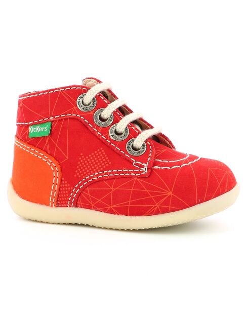 Bottillons en Cuir Bonzip-2 rouge/orange