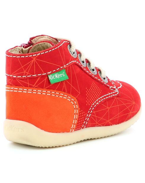 Bottillons en Cuir Bonzip-2 rouge/orange