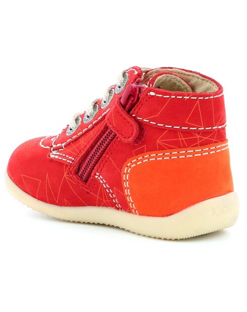 Bottillons en Cuir Bonzip-2 rouge/orange