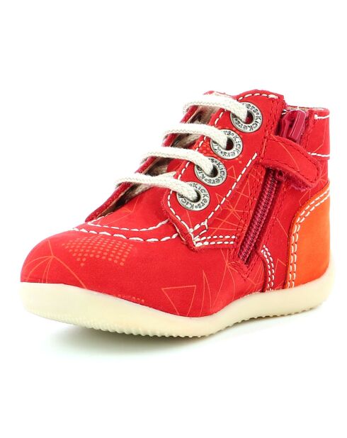 Bottillons en Cuir Bonzip-2 rouge/orange