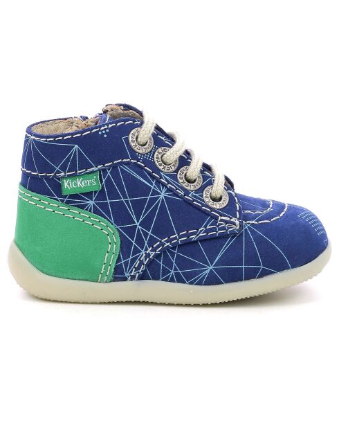 Bottillons en Cuir Bonzip-2 bleu/vert