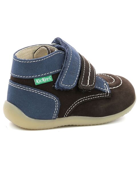 Bottillons en Cuir Bonkro-2 marron/marine