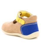 Salomés en Cuir Bonbekro beige/jaune/marine