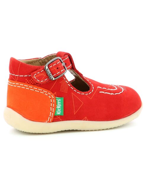 Salomés en Cuir Bonbek-2 rouge/orange