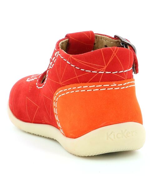 Salomés en Cuir Bonbek-2 rouge/orange