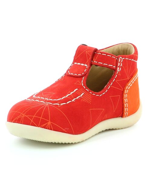 Salomés en Cuir Bonbek-2 rouge/orange