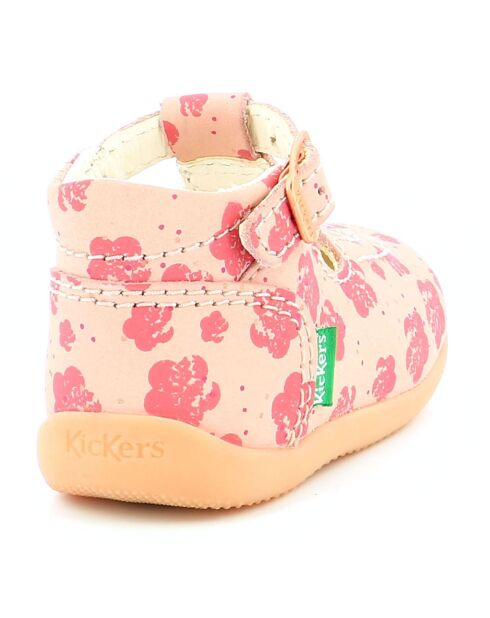 Bonbek-2 leren broek met roze bloemen