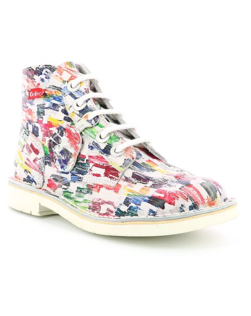 Bottillons en Cuir Kick Col multicolores