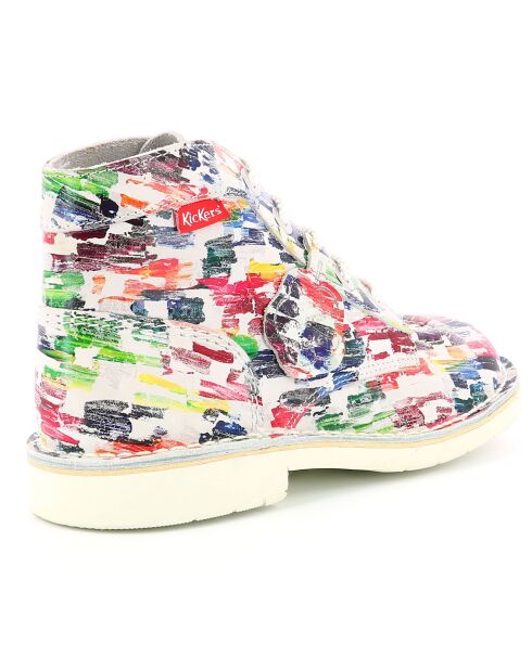 Bottillons en Cuir Kick Col multicolores