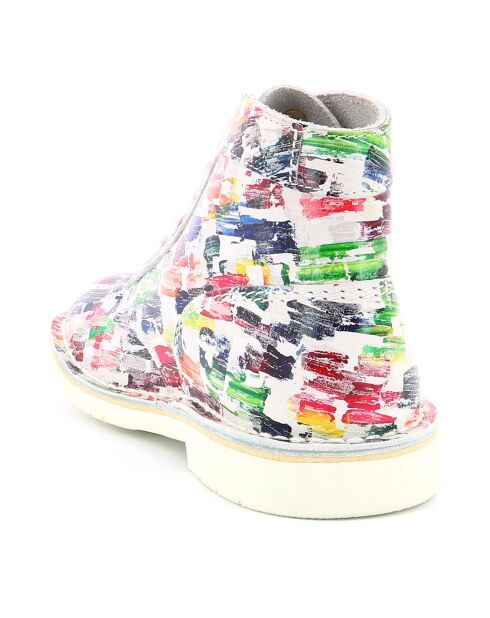 Bottillons en Cuir Kick Col multicolores
