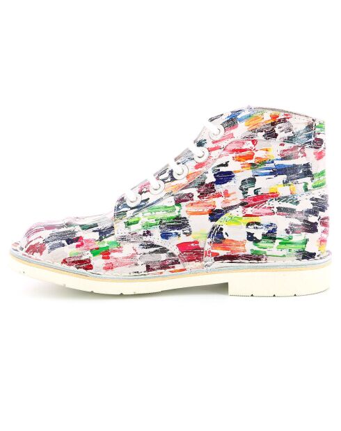 Bottillons en Cuir Kick Col multicolores