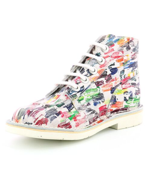 Bottillons en Cuir Kick Col multicolores