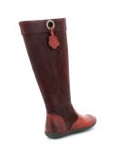 Bottes en Velours de Cuir Hohigh rouge bordeaux