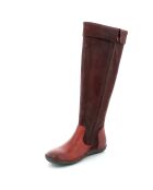 Bottes en Velours de Cuir Hohigh rouge bordeaux