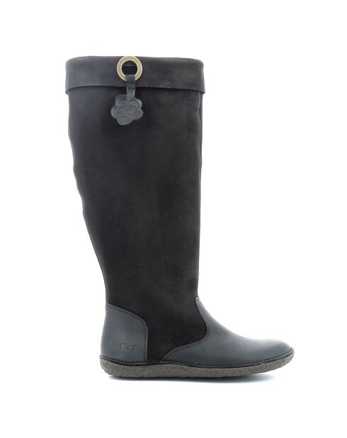 Bottes en Velours de Cuir Hohigh noires