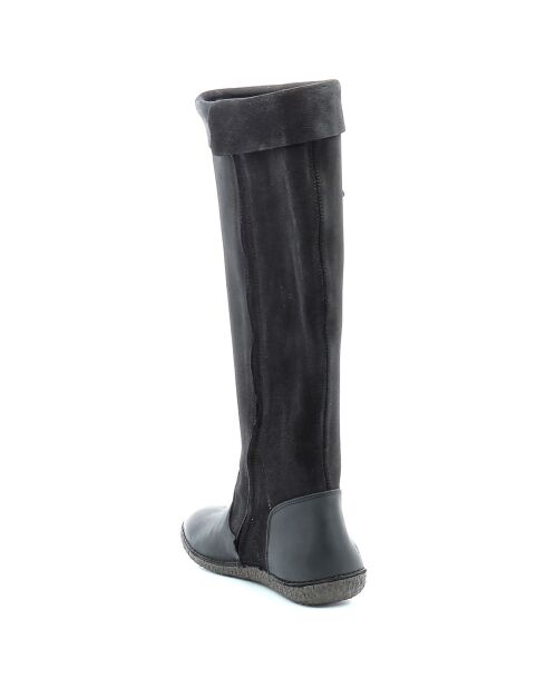 Bottes en Velours de Cuir Hohigh noires