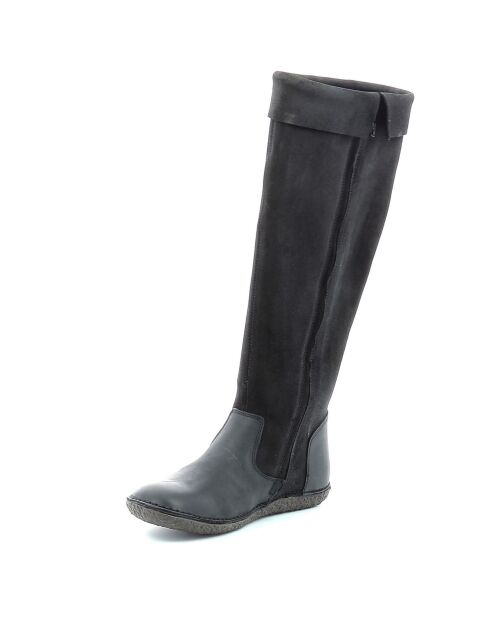 Bottes en Velours de Cuir Hohigh noires