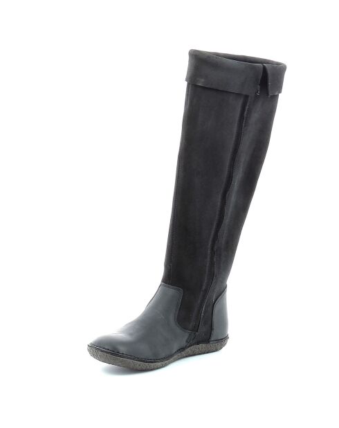 Bottes en Velours de Cuir Hohigh noires