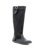 Bottes en Velours de Cuir Hohigh noires