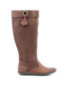 Bottes en Velours de Cuir Hohigh marron foncé