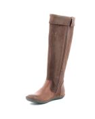 Bottes en Velours de Cuir Hohigh marron foncé