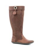 Bottes en Velours de Cuir Hohigh marron foncé