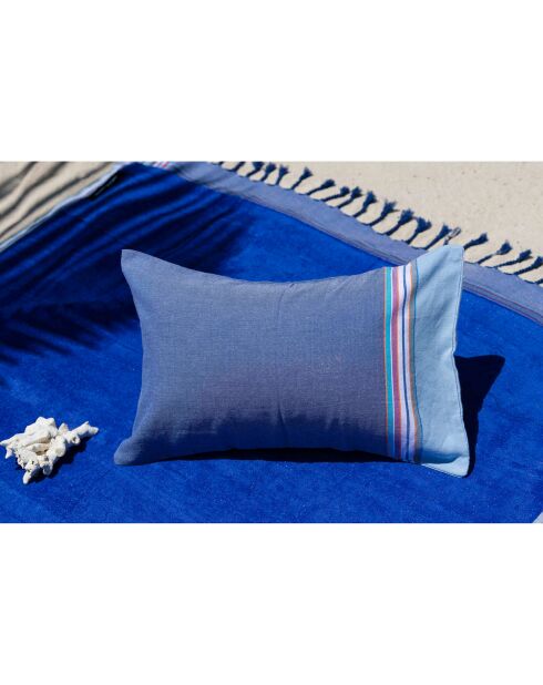 Coussin de plage Hendaye bleu jean - 26x40 cm