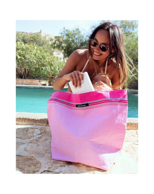 Sac de plage Nyali rose - 44x54x22 cm
