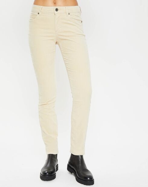 Pantalon en Velours lisse Alby  beige