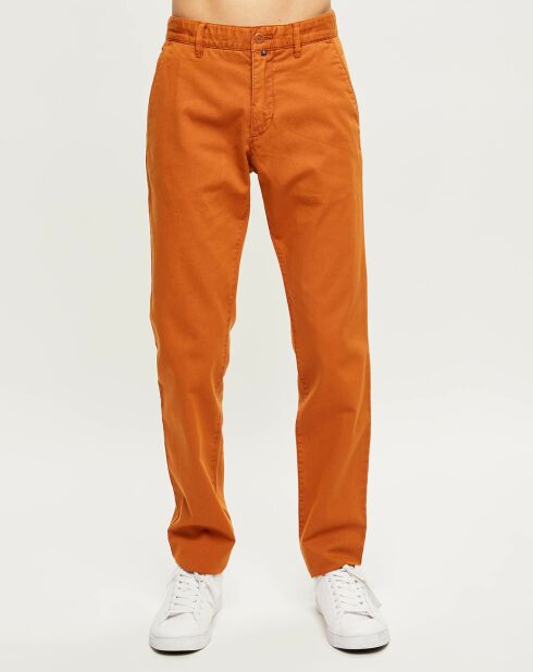 Pantalon chino Stig Tappered orange