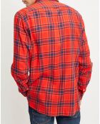 Chemise slim Pilou carreaux rouge/bleu