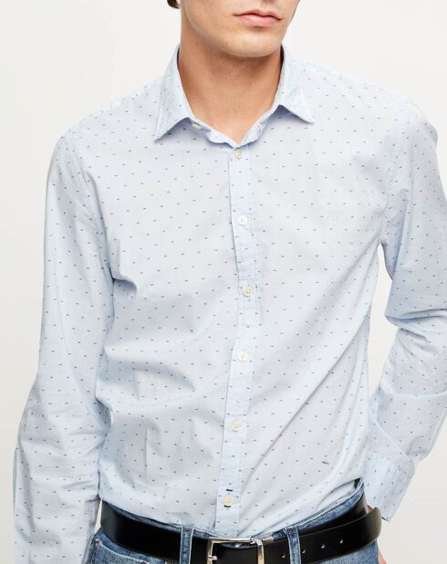 Chemise slim imprimée bleu ciel