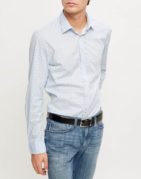 Chemise slim imprimée bleu ciel