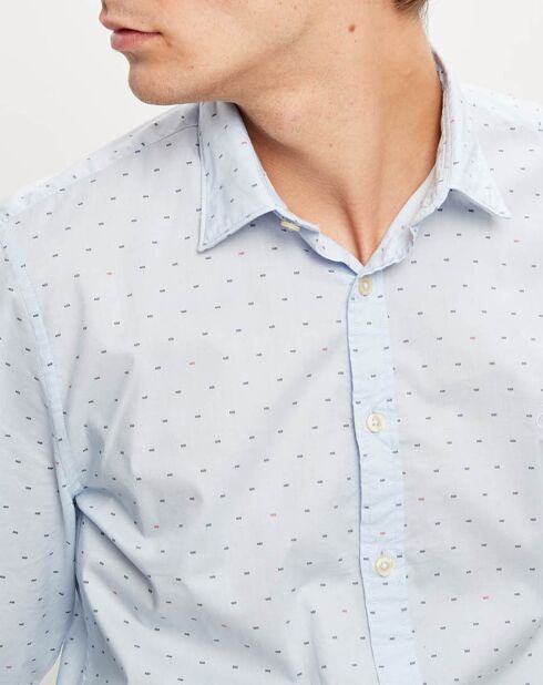 Chemise slim imprimée bleu ciel