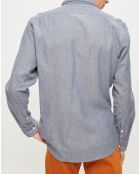 Chemise regular Stretch bleu chiné