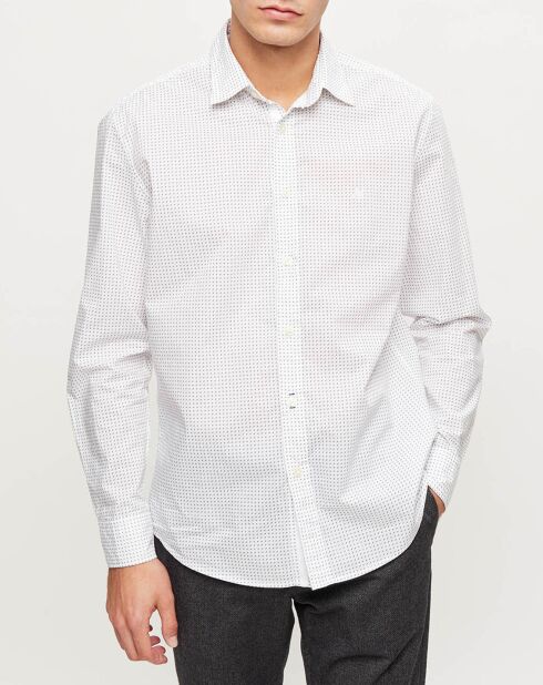 Chemise regular imprimée allover blanche