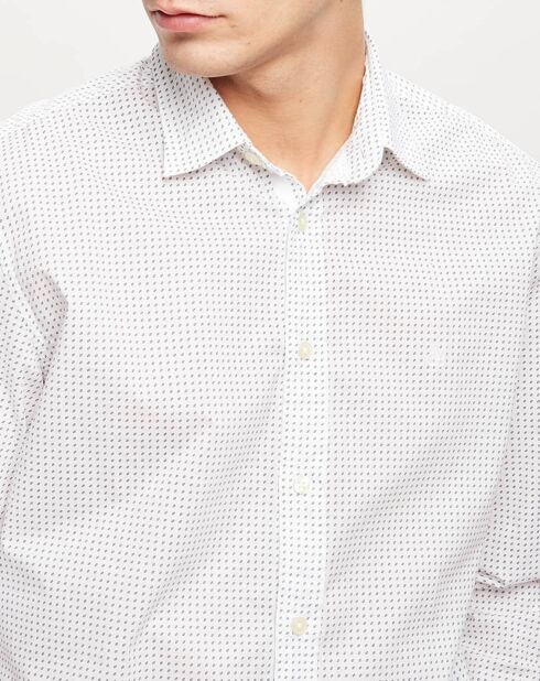 Chemise regular imprimée allover blanche