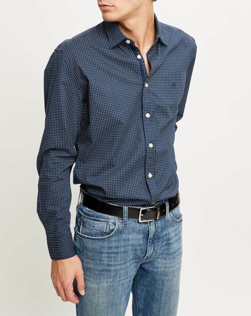 Chemise regular imprimée allover bleu marine