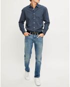 Chemise regular imprimée allover bleu marine