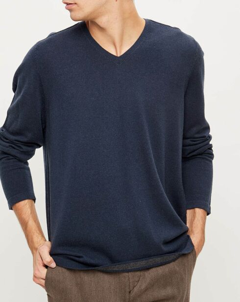 Pull 100% Laine Raglan bleu marine