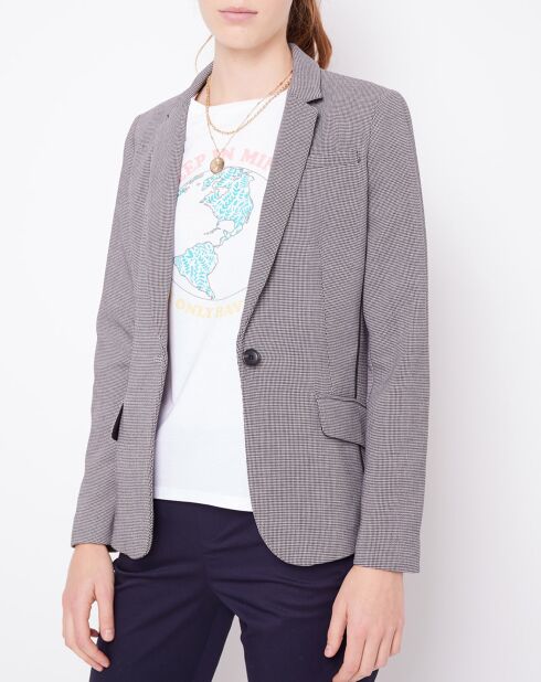 Blazer pied-de-poule noir/blanc