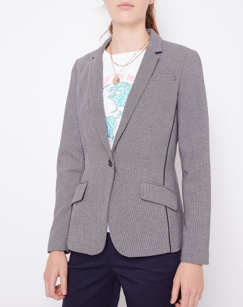 Blazer pied-de-poule noir/blanc